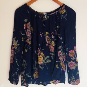 Host Pick Old Navy Blue Floral Blouse Smal…